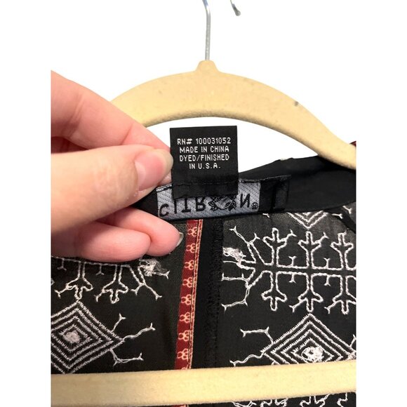 Citron Silk Kimono Jacket With Embroidered Design In Black & Red For Women O/S - Picture 4 of 7